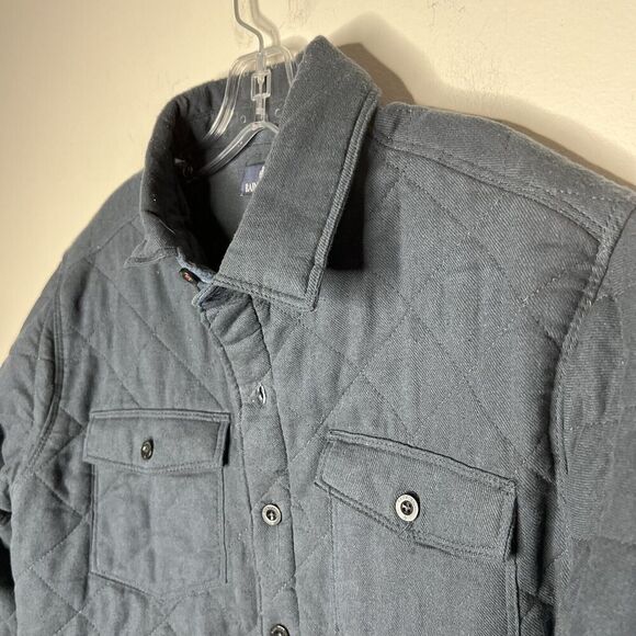 Rainforest Quilted Shirt Jacket Shacket Mens Medium Blue Elbow Patches Outdoors - Picture 9 of 16